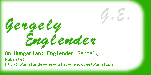 gergely englender business card